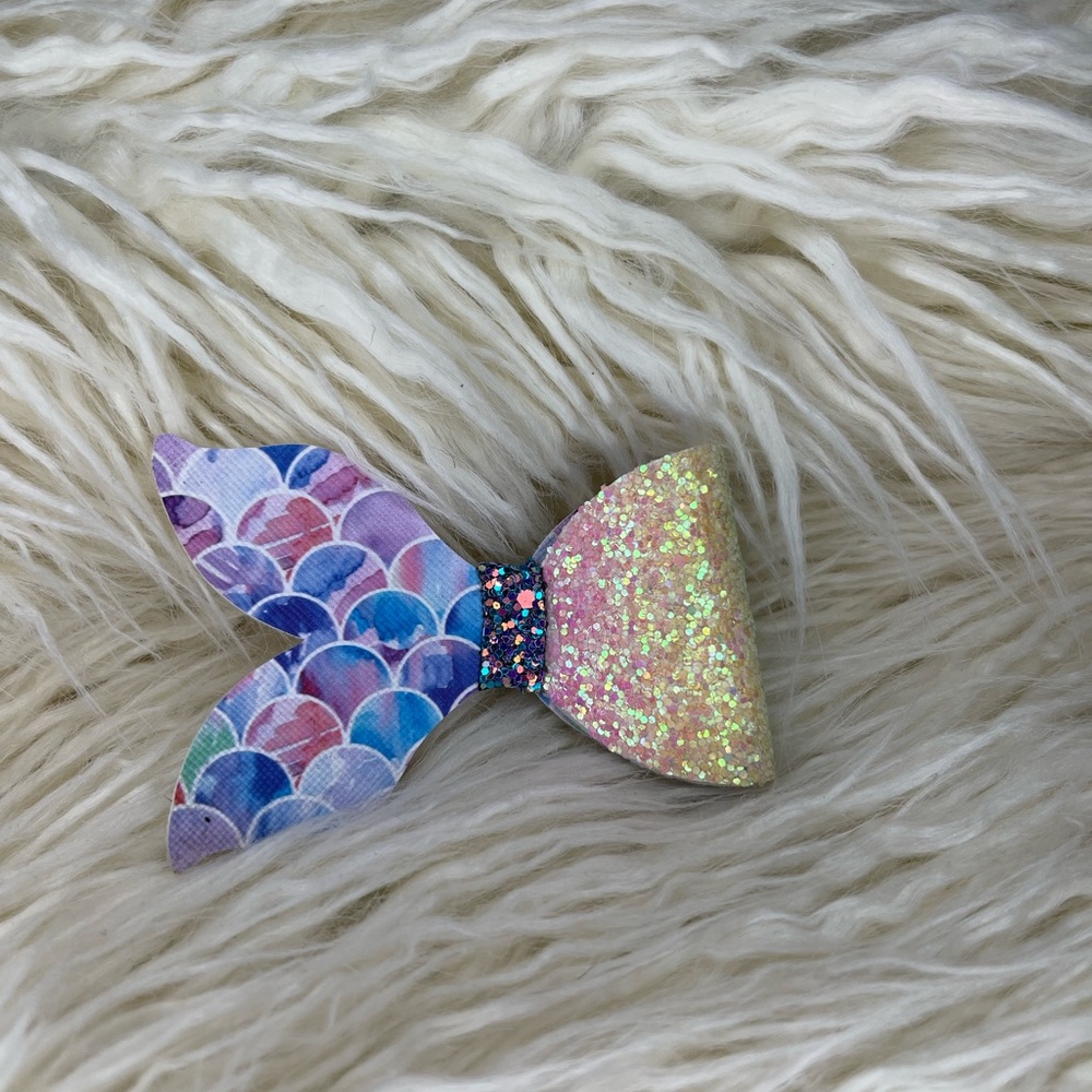Cute Mermaid Glittery Hair Bow